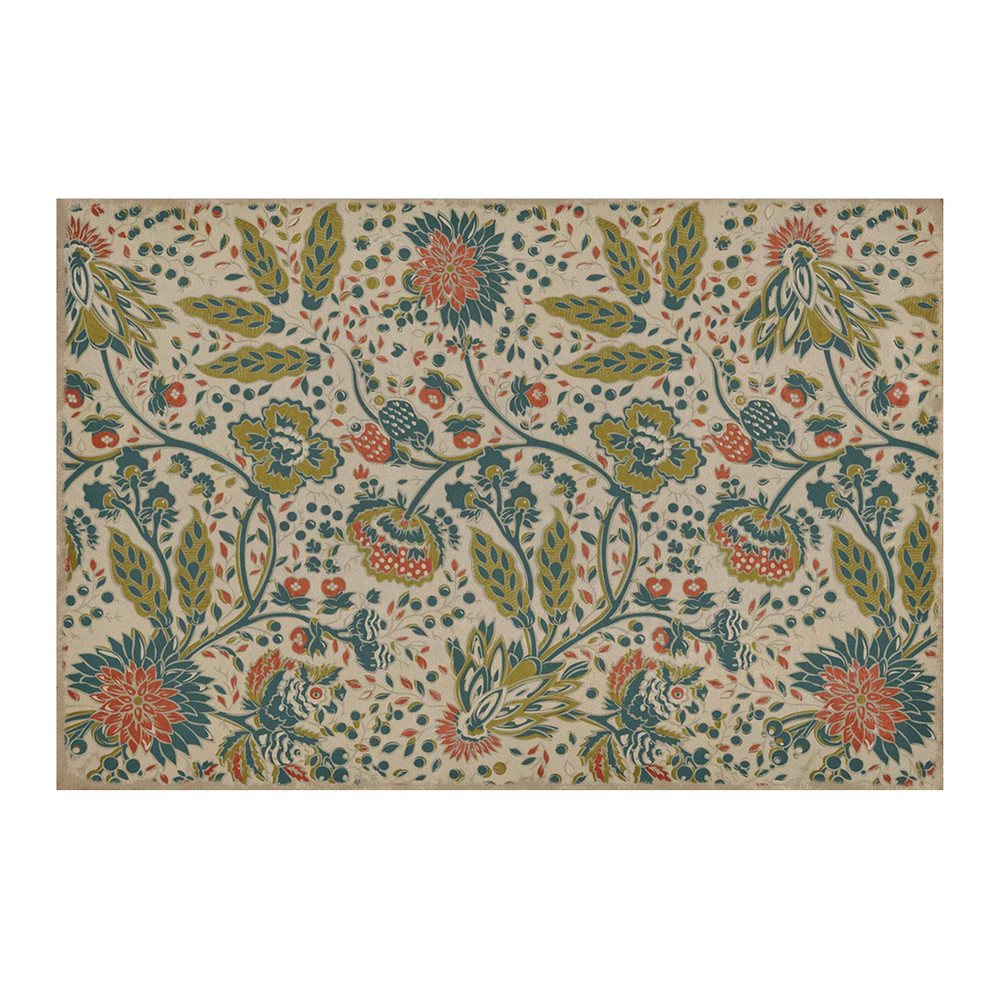 WILLIAMSBURG Garden Gate "What the Birds Said" Vintage Vinyl Floorcloth | The Shops at Colonial Williamsburg